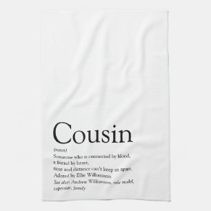 World's Best Ever Cousin Definition Tea Towel