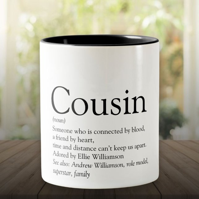 World's Best Ever Cousin Definition Two-Tone Coffee Mug (World's Best Ever Cousin Definition Two-Tone Coffee Mug)
