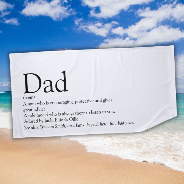 World's Best Ever Dad Daddy Father Definition Beach Towel (World's Best Ever Dad Daddy Father Definition Beach Towel)