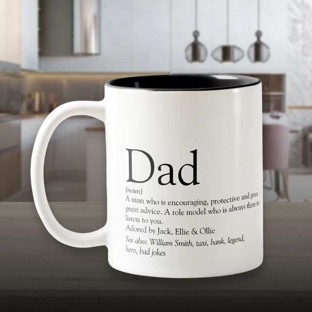 World's Best Ever Dad Daddy Father Definition Fun Two-Tone Coffee Mug (World's Best Ever Dad Daddy Father Definition Fun Two-Tone Coffee Mug)