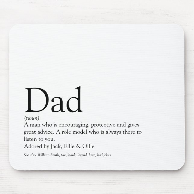 World's Best Ever Dad Daddy Father Definition Mouse Pad (Front)