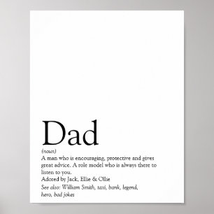 World's Best Ever Dad, Daddy, Father Definition Poster
