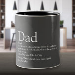 World's Best Ever Dad, Daddy, Father Definition Two-Tone Coffee Mug<br><div class="desc">Personalize for your special dad, daddy or father to create a unique gift for Father's day, birthdays, Christmas or any day you want to show how much he means to you. A perfect way to show him how amazing he is every day. You can even customise the background to their...</div>