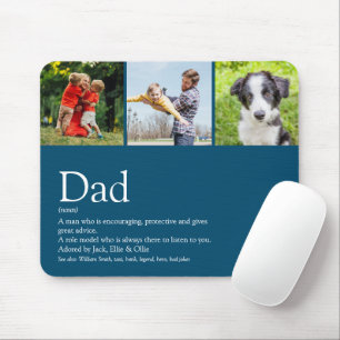 World's Best Ever Dad Definition 3 Photo Fun Blue Mouse Pad