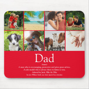 World's Best Ever Dad Definition 8 Photo Fun Red Mouse Pad