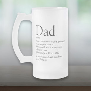 World's Best Ever Dad Father Daddy Definition Frosted Glass Beer Mug