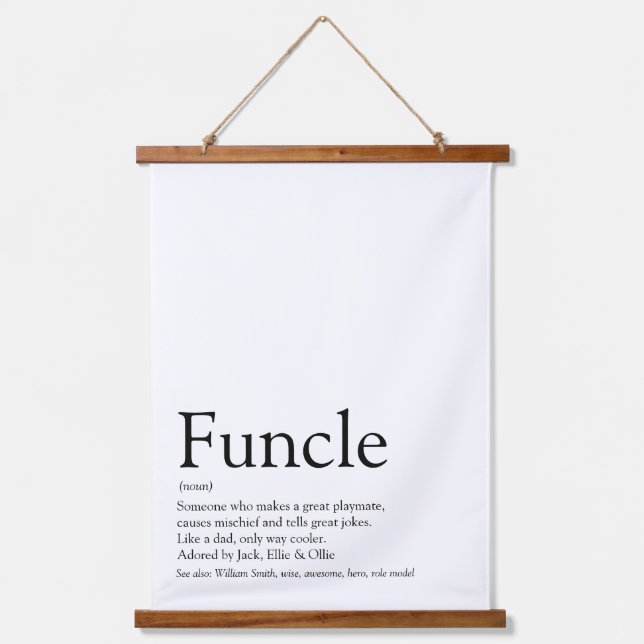 World's Best Ever Funcle Uncle Modern Definition Hanging Tapestry (Front)