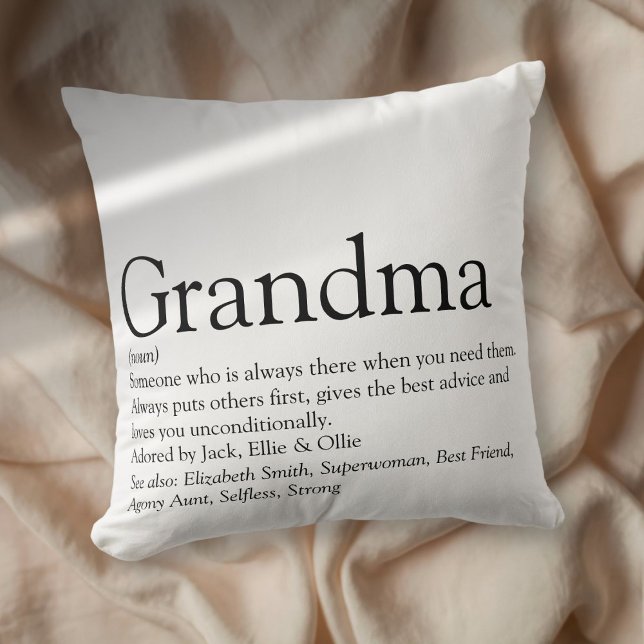 World's Best Ever Grandma, Grandmother Definition Cushion (World's Best Ever Grandma, Grandmother Definition Throw Pillow)
