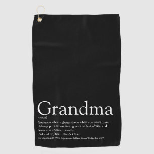 World's Best Ever Grandma, Grandmother Definition Golf Towel