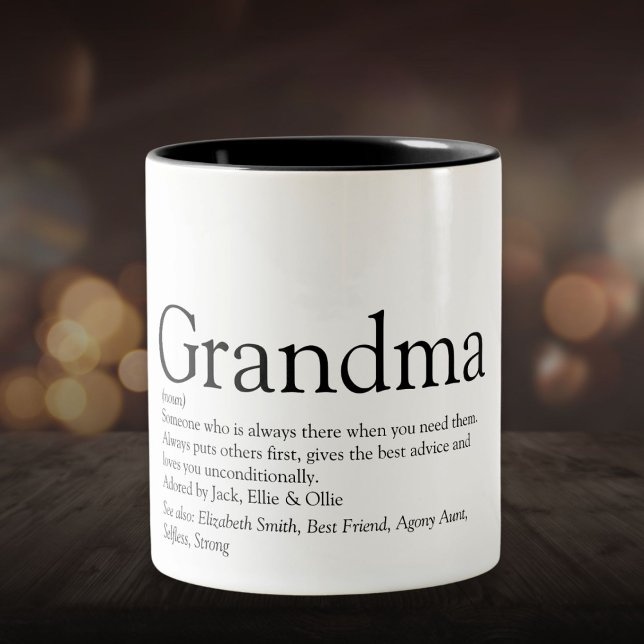 World's Best Ever Grandma Grandmother Definition Two-Tone Coffee Mug (World's Best Ever Grandma Grandmother Definition Two-Tone Coffee Mug)