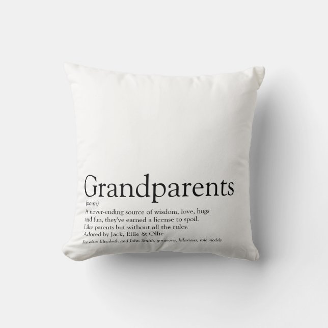 World's Best Ever Grandparents Definition Photo Cushion (Front)