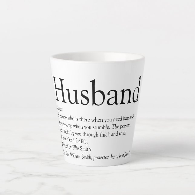 World's Best Ever Husband Definition Fun Latte Mug (Front)