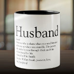 World's Best Ever Husband Definition Modern Fun Two-Tone Coffee Mug<br><div class="desc">Personalise for your special husband to create a unique gift for birthdays,  anniversaries,  weddings,  Christmas or any day you want to show how much he means to you. A perfect way to show him how amazing he is every day. Designed by Thisisnotme©</div>
