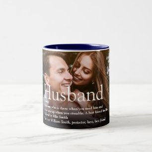 World's Best Ever Husband Definition Photo Two-Tone Coffee Mug