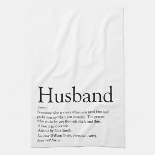 World's Best Ever Husband Definition Tea Towel