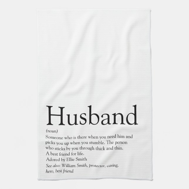 World's Best Ever Husband Definition Tea Towel (Vertical)