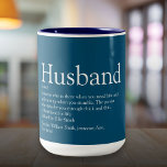 World's Best Ever Husband Definition Two-Tone Coffee Mug<br><div class="desc">Personalise for your special husband to create a unique gift for birthdays, anniversaries, weddings, Christmas or any day you want to show how much he means to you. A perfect way to show him how amazing he is every day. You can even customise the background to their favourite colour. Designed...</div>