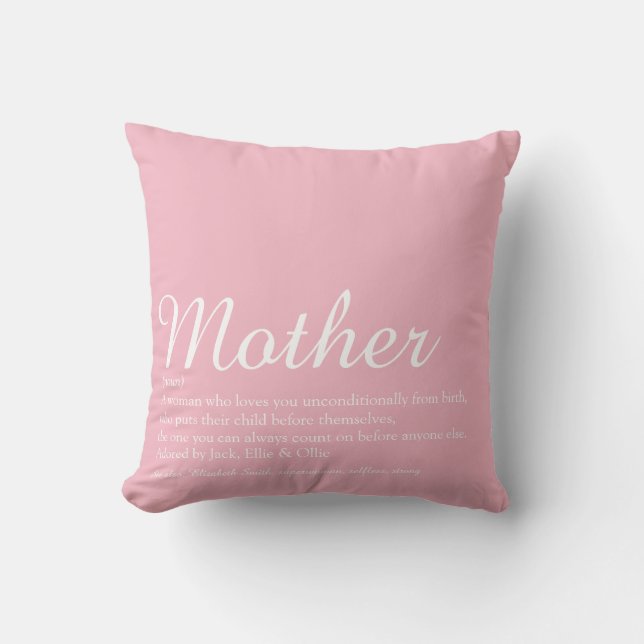 World's Best Ever Mum, Mum, Mother Definition Cushion (Front)