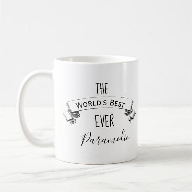 Worlds' Best Ever Personalised Paramedic Coffee Mug (Left)