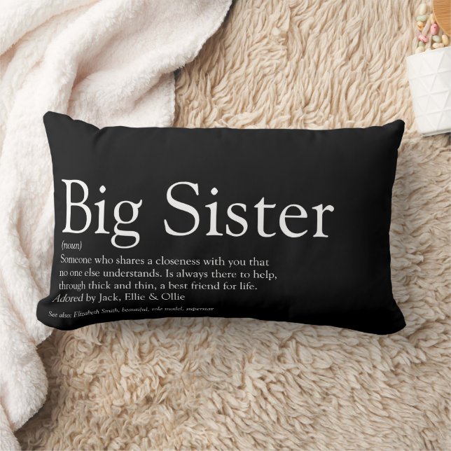 World's Best Ever Sister Definition Simple Modern Lumbar Cushion (Blanket)
