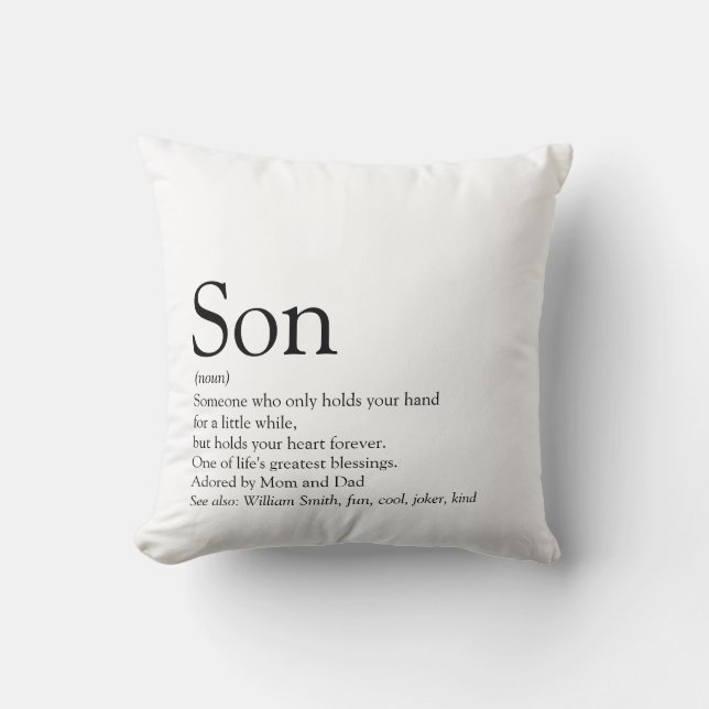 World's Best Ever Son Definition Simple Modern Cushion (Front)