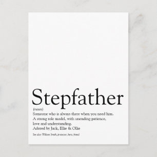 World's Best Ever Stepfather, Stepdad Definition Postcard