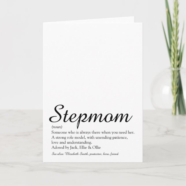 World's Best Ever Stepmom, Stepmother Definition Card (Front)