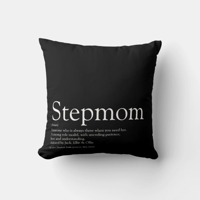 World's Best Ever Stepmom, Stepmother Definition Cushion (Front)