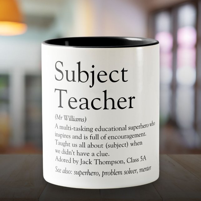 World's Best Ever Teacher Definition Two-Tone Coffee Mug (World's Best Ever Teacher Definition Two-Tone Coffee Mug)