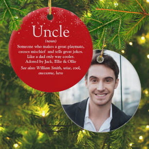 World's Best Ever Uncle Definition Photo Christmas Ceramic Ornament