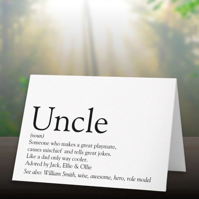 World's Best Ever Uncle Funcle Modern Definition Card (World's Best Ever Uncle Funcle Modern Definition Card
)