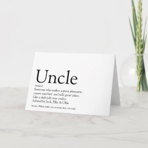 World's Best Ever Uncle, Funcle Modern Definition Card