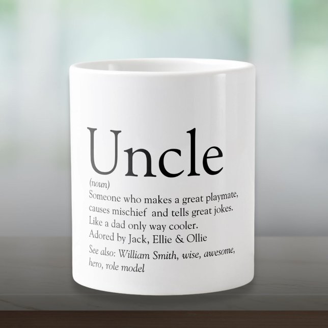 World's Best Ever Uncle Modern Black and White Large Coffee Mug (World's Best Ever Uncle Modern Black and White Giant Coffee Mug)