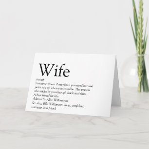 World's Best Ever Wife Definition Card