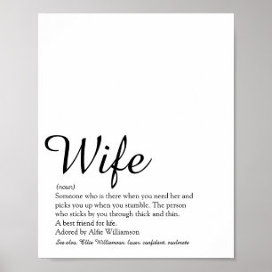 World's Best Ever Wife Definition Elegant Script Poster