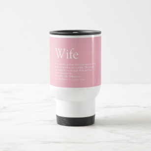 World's Best Ever Wife Definition Fun Girly Pink Travel Mug