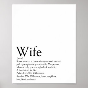World's Best Ever Wife Definition Poster