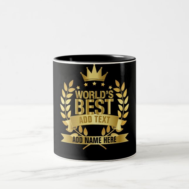 World's Best Family Member Black And Gold 5 Star Two-Tone Coffee Mug (Center)