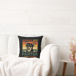 World's Best Farter I Mean Father Funny Dad Dog Cushion