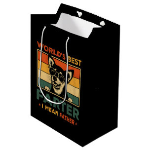 World's Best Farter I Mean Father Funny Dad Dog Medium Gift Bag