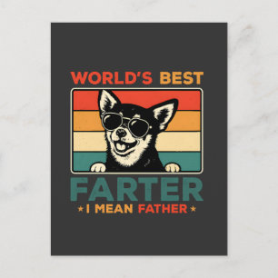 World's Best Farter I Mean Father Funny Dad Dog Postcard