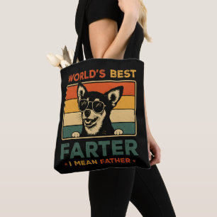 World's Best Farter I Mean Father Funny Dad Dog Tote Bag