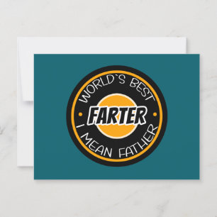 World's Best Farter I Mean Father Postcard
