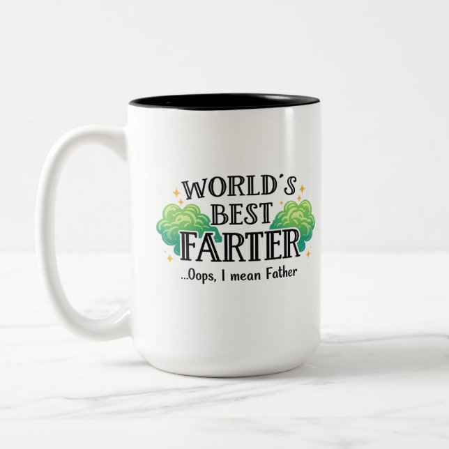 World's Best Farter Mug Gift for Dad Father's Day  (Left)