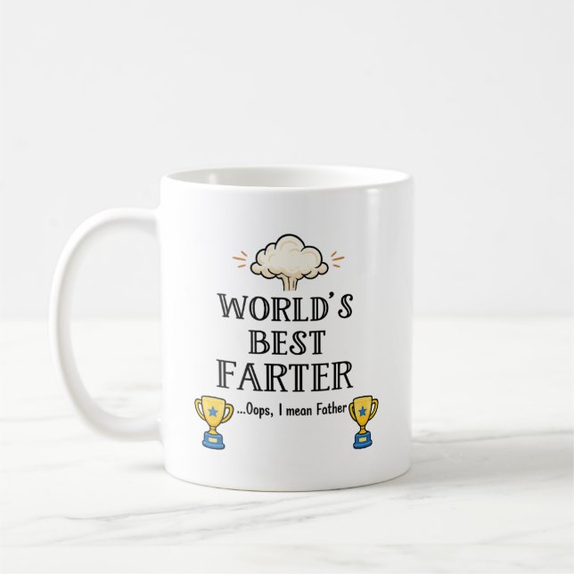 World's Best Farter Mug Gift for Dad Father's Day  (Left)