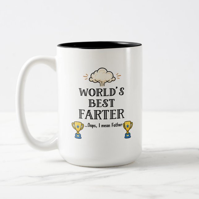 World's Best Farter Mug Gift for Dad Father's Day  (Left)