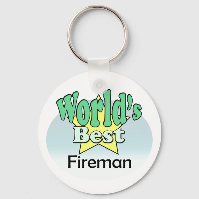 World's Best Fireman Key Ring (Front)