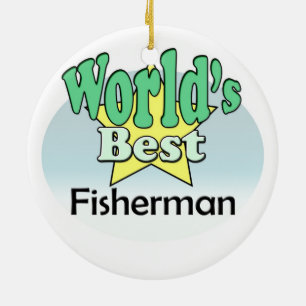 World's best Fisherman Ceramic Tree Decoration