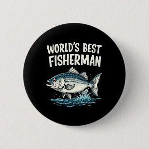 World's Best Fisherman Fishing Enthusiast 6 Cm Round Badge