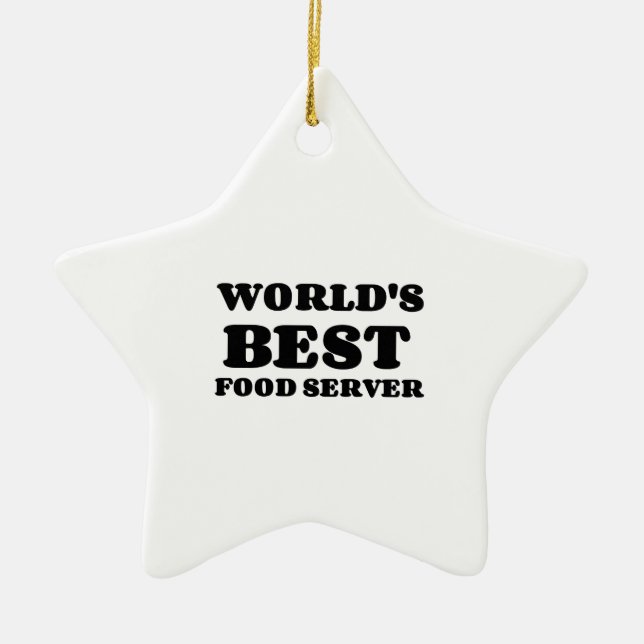WORLD'S BEST FOOD SERVER CERAMIC ORNAMENT (Front)